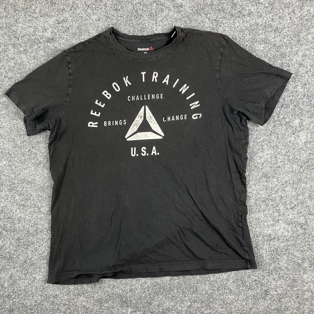 Reebok T-Shirt Mens Size XL Black USA Training Graphic Tee Athletic Casual